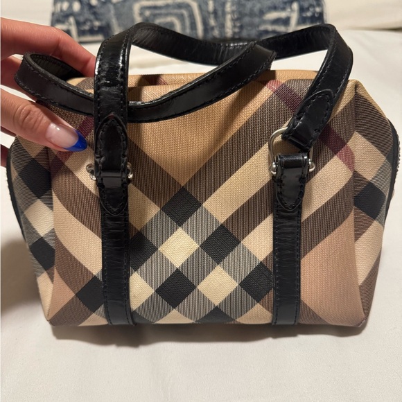 Authentic Vintage Burberry Mini Nova Check Boston Hand Bag - Picture 2 of 4